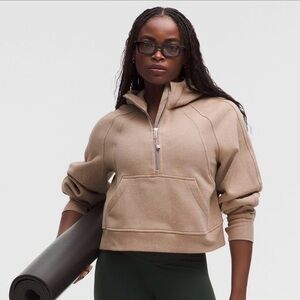 Lululemon Athletica Scuba Half-Zip Hoodie - Tan